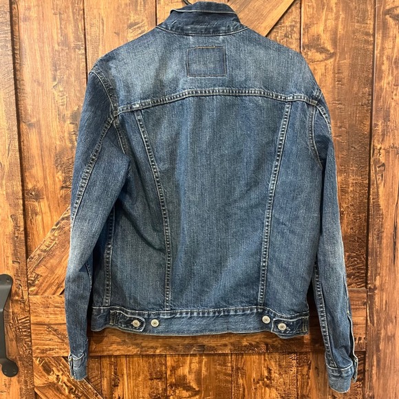 Levi's‎ Denim Trucker Jacket Mens Distressed Blue Jean Small S Classic Fit - Picture 6 of 7